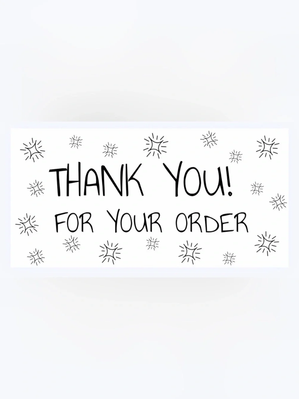 NWT 50 STICKERS - 2” x 1” - THANK YOU FOR YOUR ORDER - WHITE